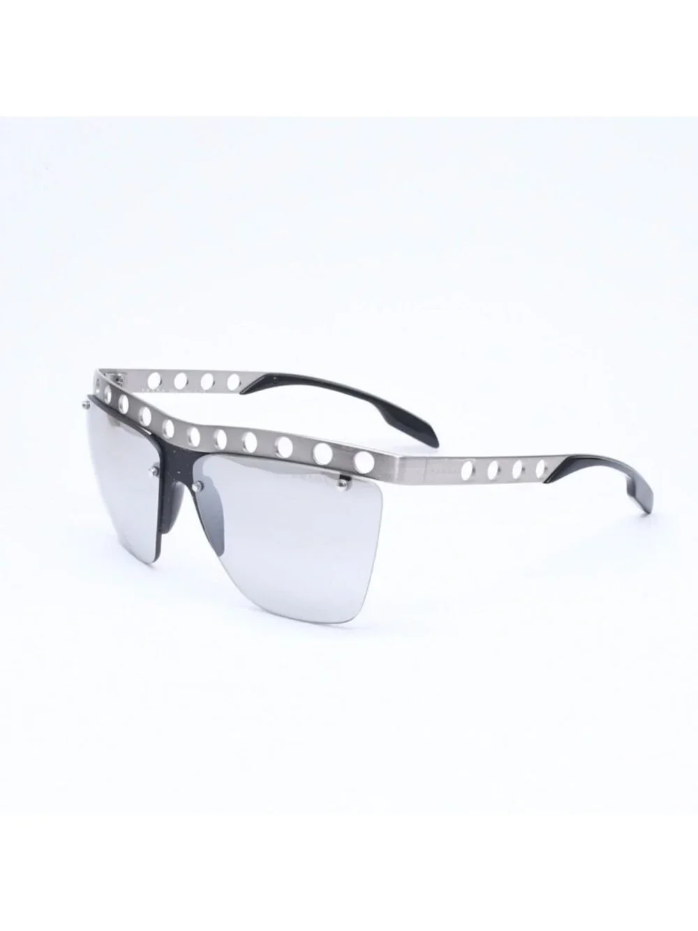 Prada Sunglasses Eyewear Metal Acetate Silver Black
